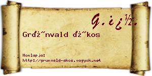 Grünvald Ákos névjegykártya